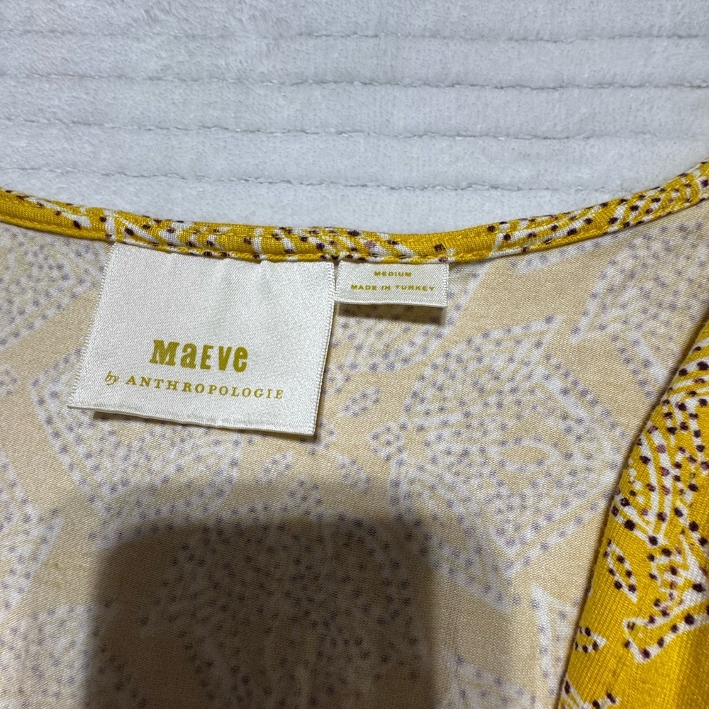 Anthropologie Mustard Asymmetrical Dress - Picture 2 of 9